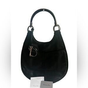 Black Leather Medium Dior 61 tote.